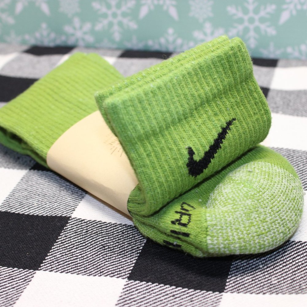 Hand Dyed NIKE Dri-Fit Crew Socks | GREEN